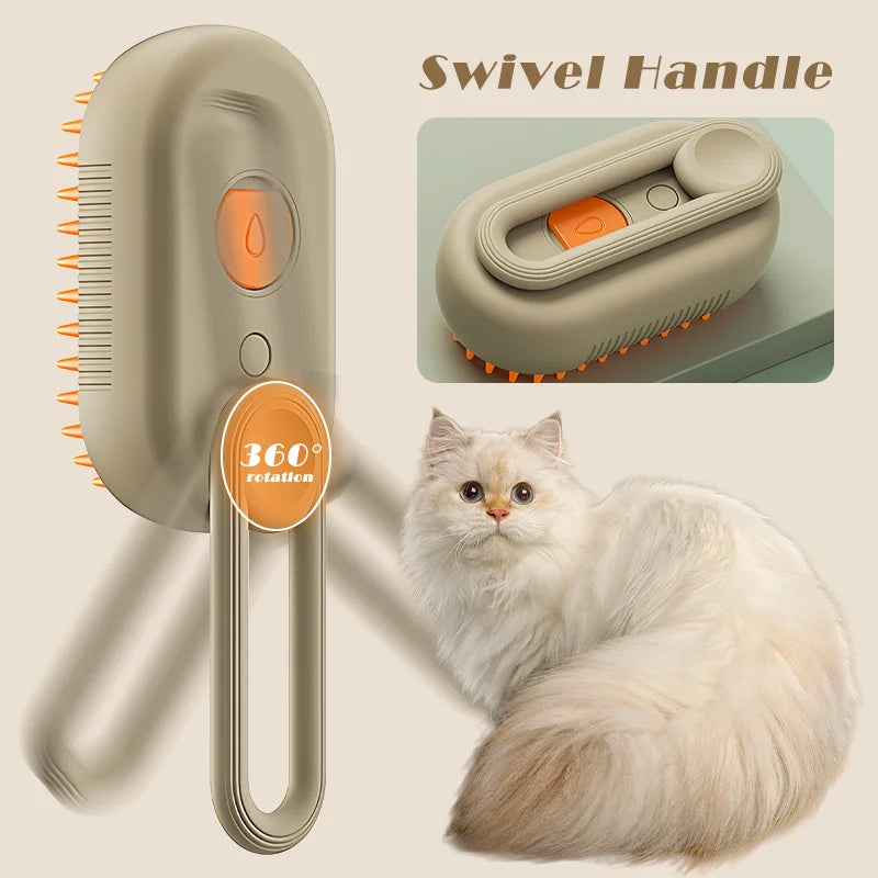 Cepillo De Vapor Para Mascotas - Cepillo De Pelo Eléctrico Para Gatos